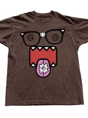 Gildan Graphic Tee – Brown Monster Face with Pink Tongue